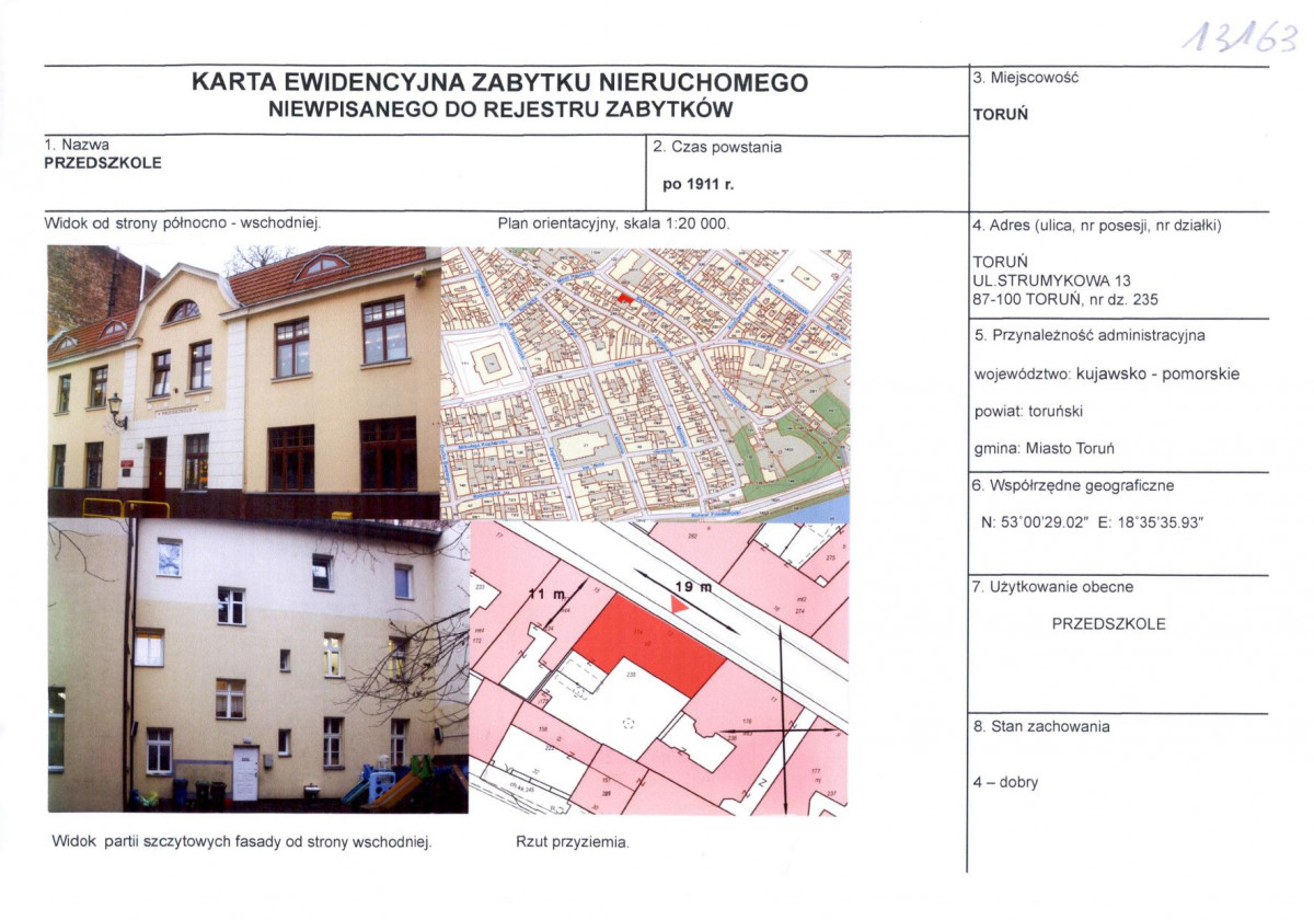 Karta obiektu niewpisanego do rejestru, skan nr 1