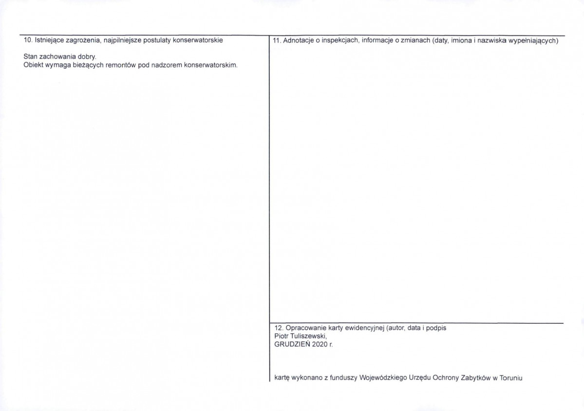Karta obiektu niewpisanego do rejestru, skan nr 2