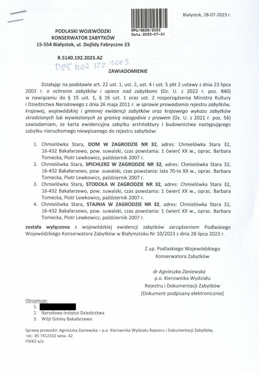 wyl - Wyłączenie z ewidencji, skan nr 1
