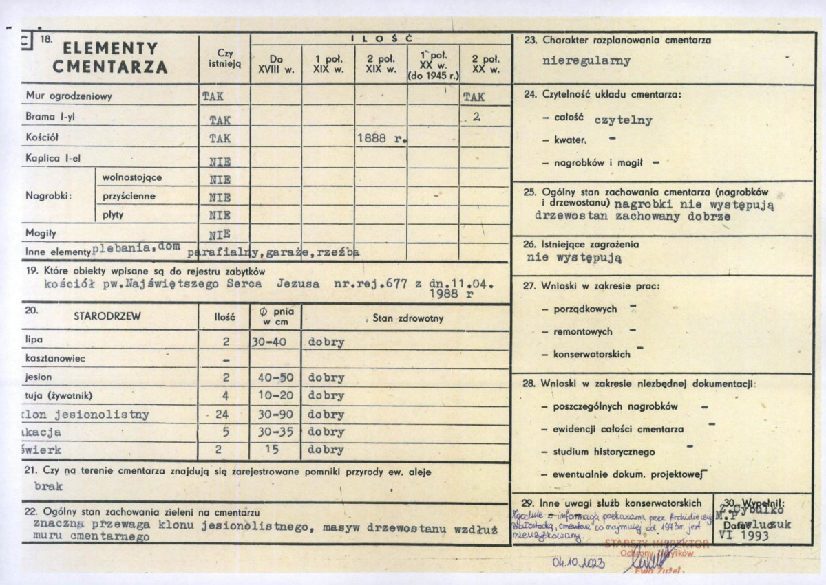 Karta cmentarza, skan nr 5