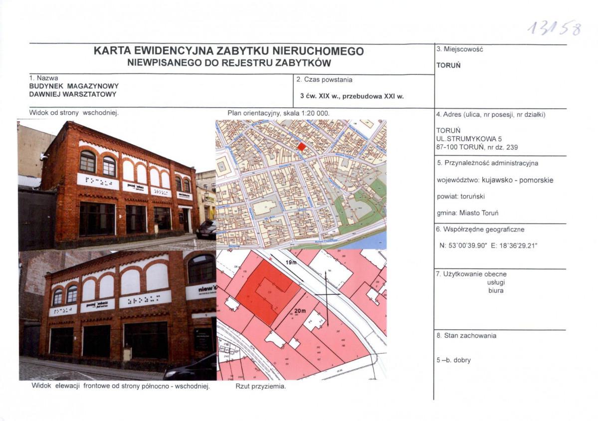 Karta obiektu niewpisanego do rejestru, skan nr 1