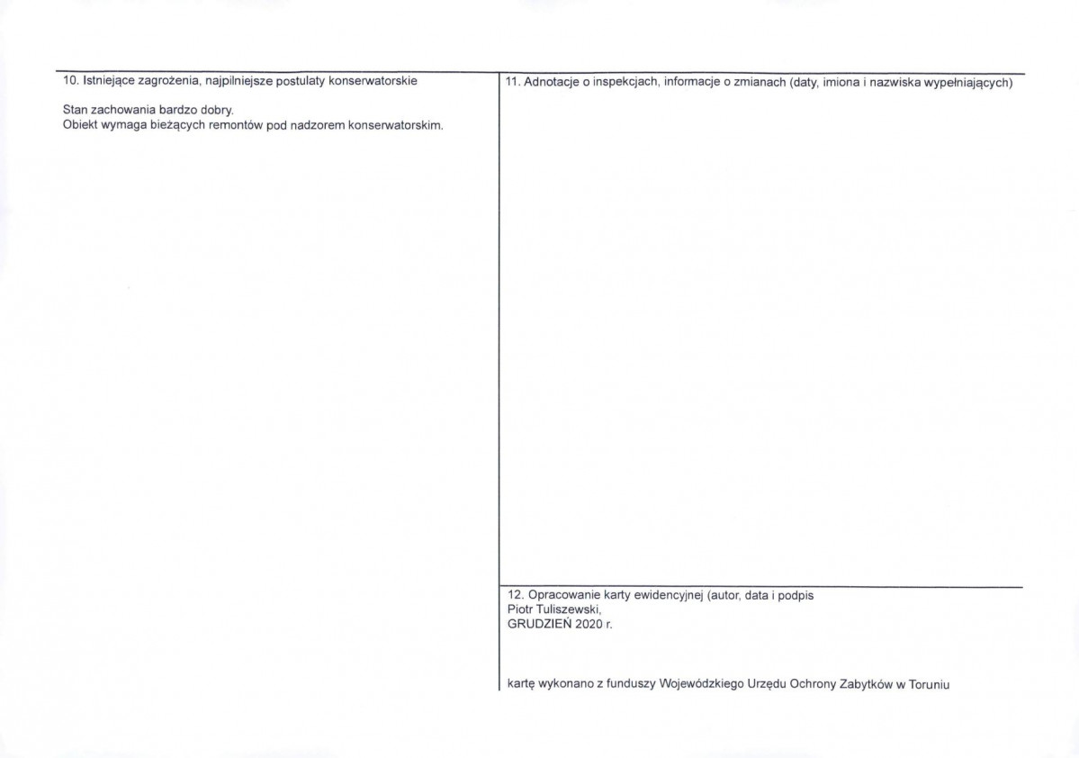 Karta obiektu niewpisanego do rejestru, skan nr 2