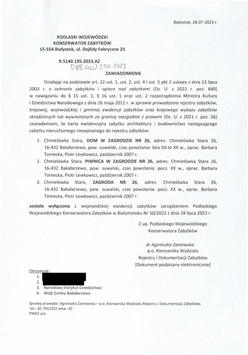 wyl - Wyłączenie z ewidencji, skan nr 1