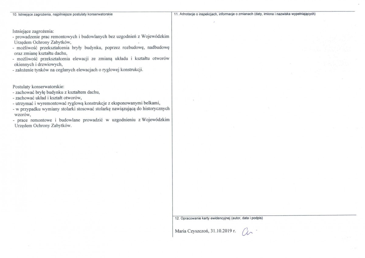 KEZN - Karta obiektu niewpisanego do rejestru, skan nr 2