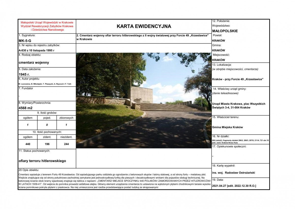 karta ewidencyjna, skan nr 1