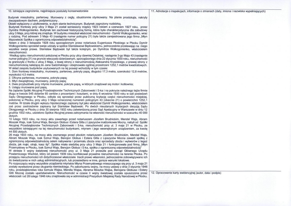 Karta obiektu niewpisanego do rejestru, skan nr 2
