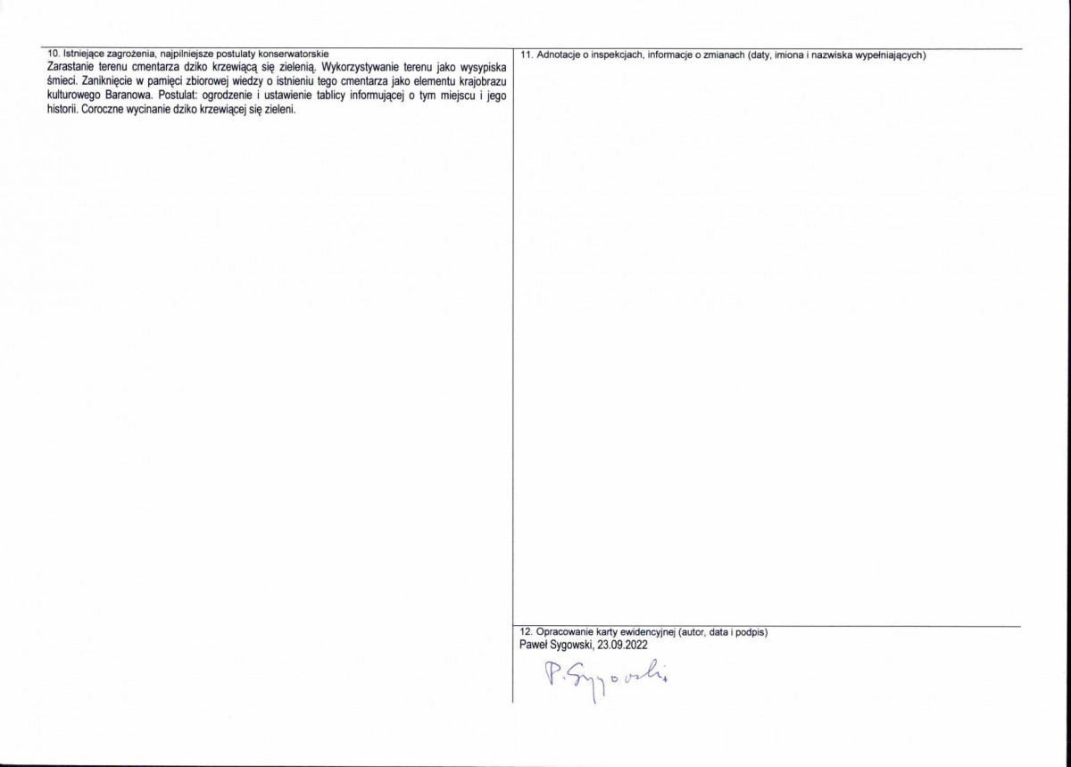 KEZN - Karta obiektu niewpisanego do rejestru, skan nr 2