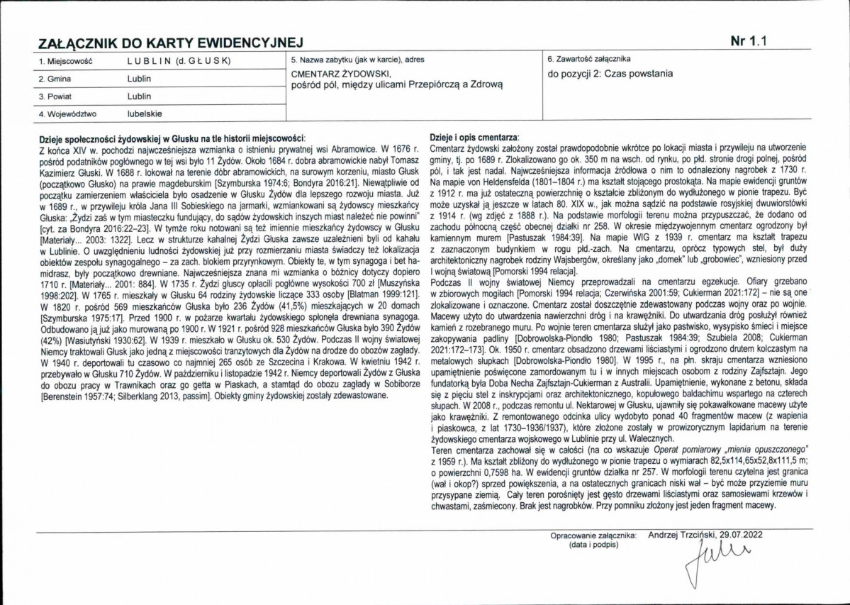 KEZN - Karta obiektu niewpisanego do rejestru, skan nr 3