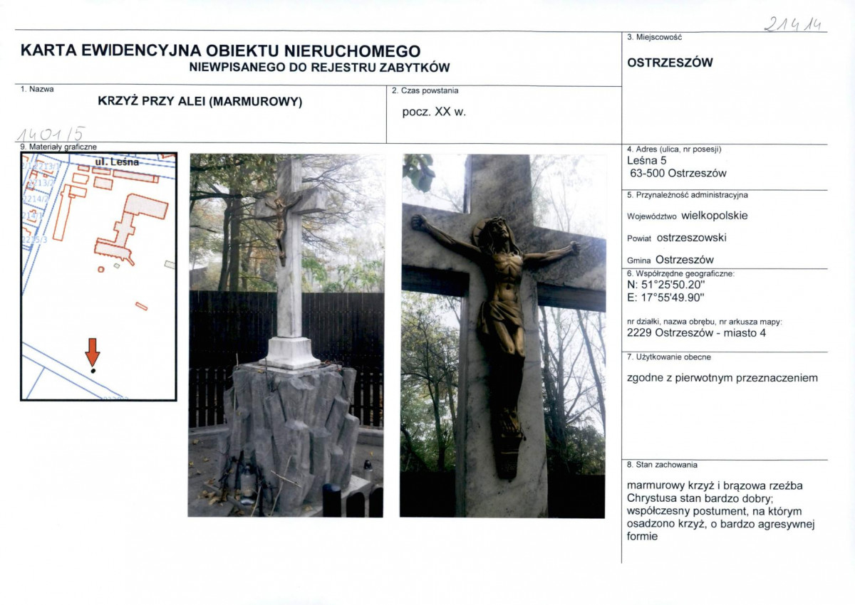 Karta obiektu niewpisanego do rejestru, skan nr 1