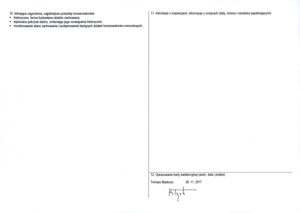 Karta obiektu niewpisanego do rejestru, skan nr 2
