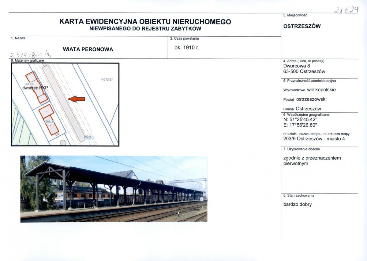 Karta obiektu niewpisanego do rejestru, skan nr 1