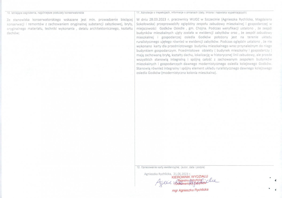 Karta obiektu niewpisanego do rejestru, skan nr 2