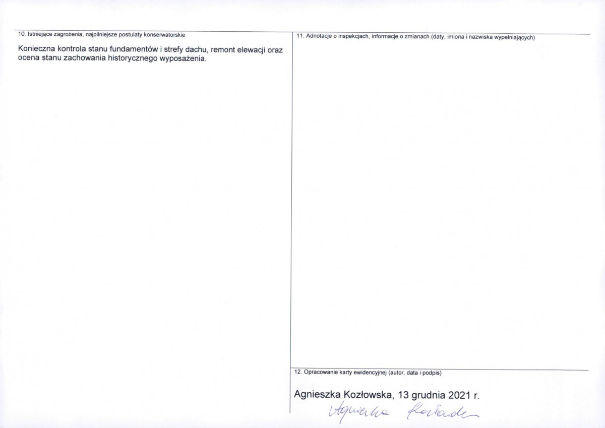 Karta obiektu niewpisanego do rejestru, skan nr 2