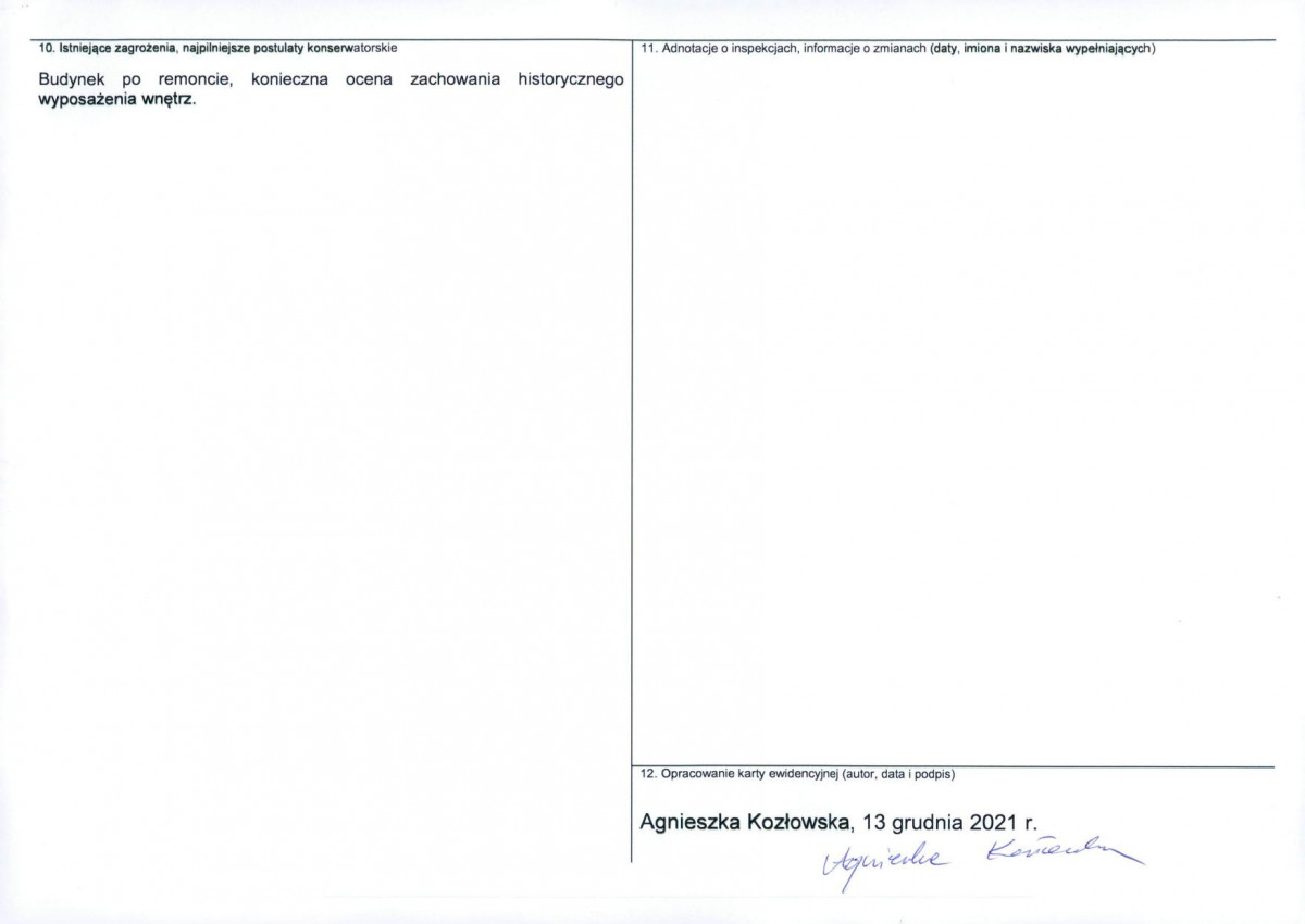 Karta obiektu niewpisanego do rejestru, skan nr 2