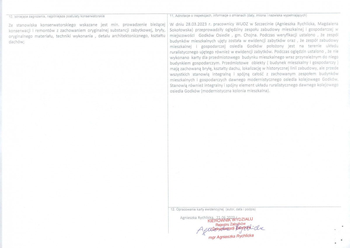 Karta obiektu niewpisanego do rejestru, skan nr 2
