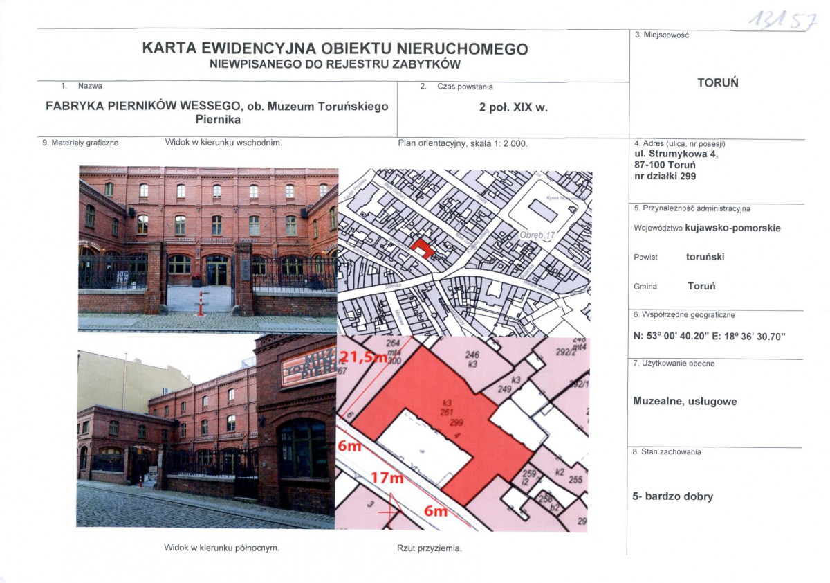 KEZN - Karta obiektu niewpisanego do rejestru, skan nr 1