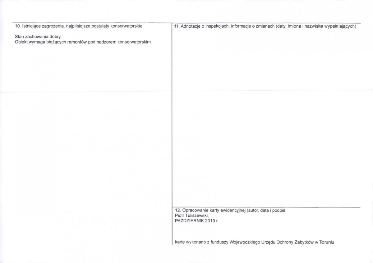 Karta obiektu niewpisanego do rejestru, skan nr 2