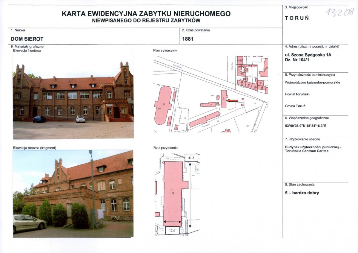 KEZN - Karta obiektu niewpisanego do rejestru, skan nr 1