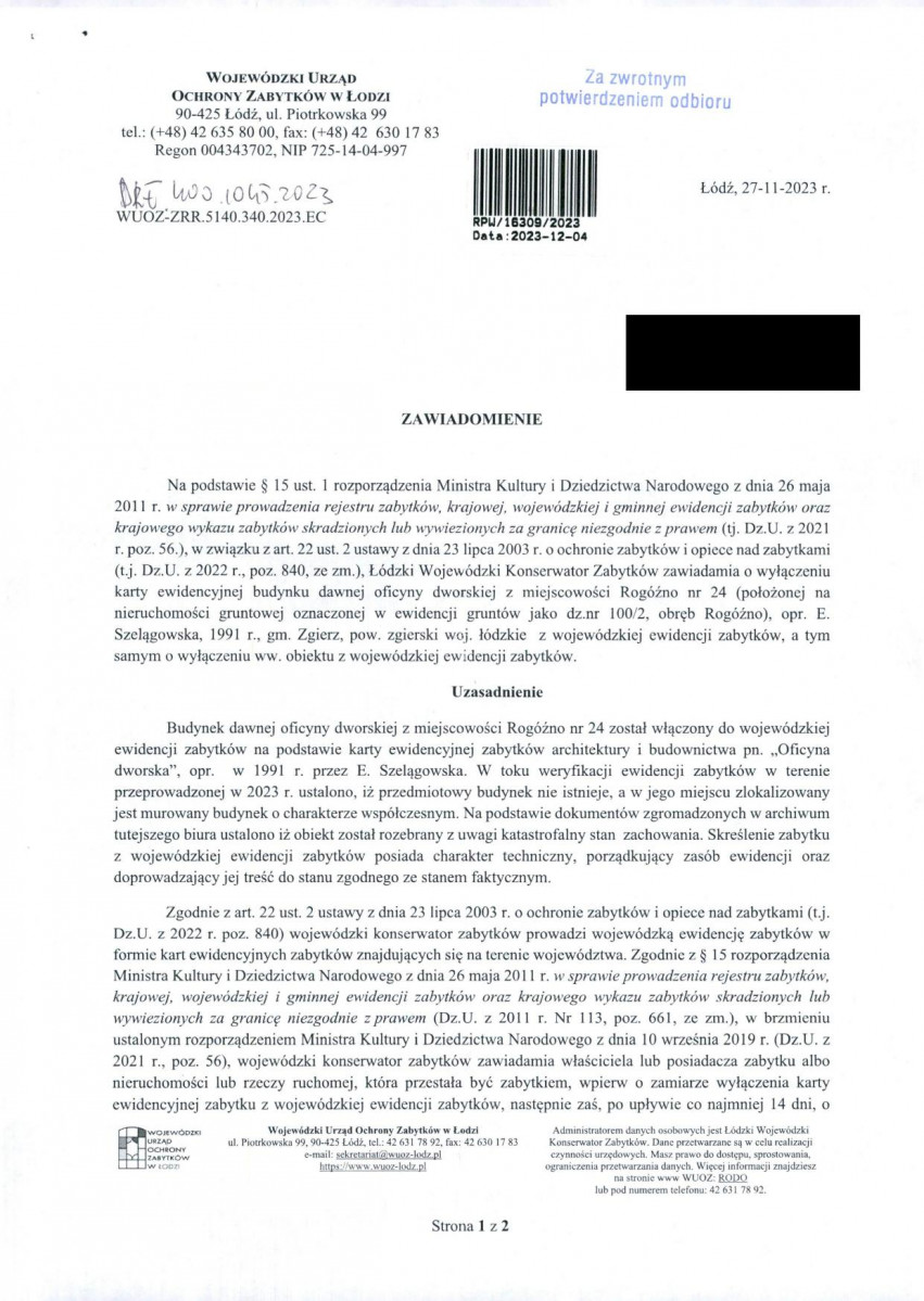wyl - Wyłączenie z ewidencji, skan nr 1