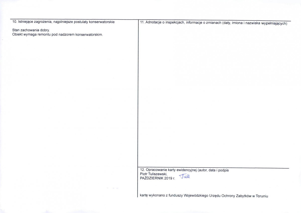 Karta obiektu niewpisanego do rejestru, skan nr 2