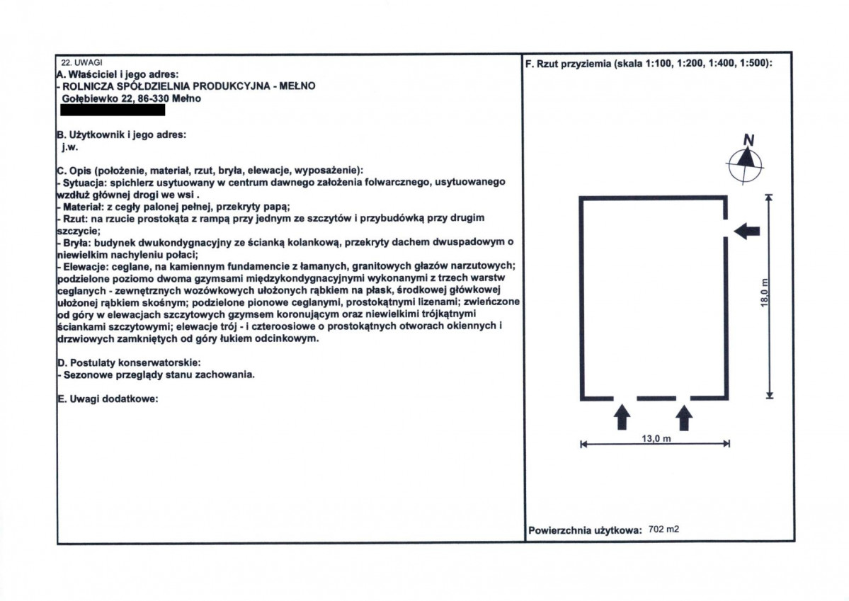 KEZN - Karta obiektu niewpisanego do rejestru, skan nr 2