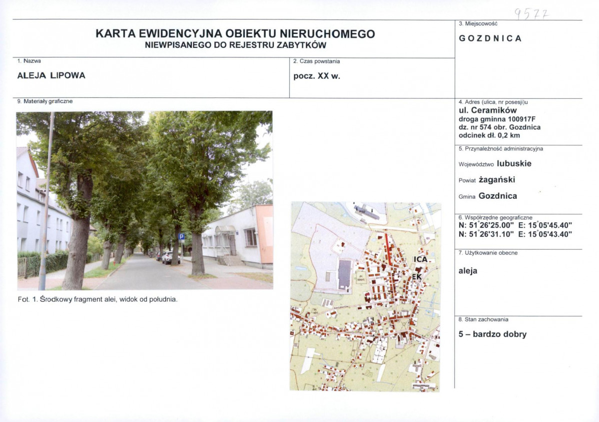 KEZN - Karta obiektu niewpisanego do rejestru, skan nr 1