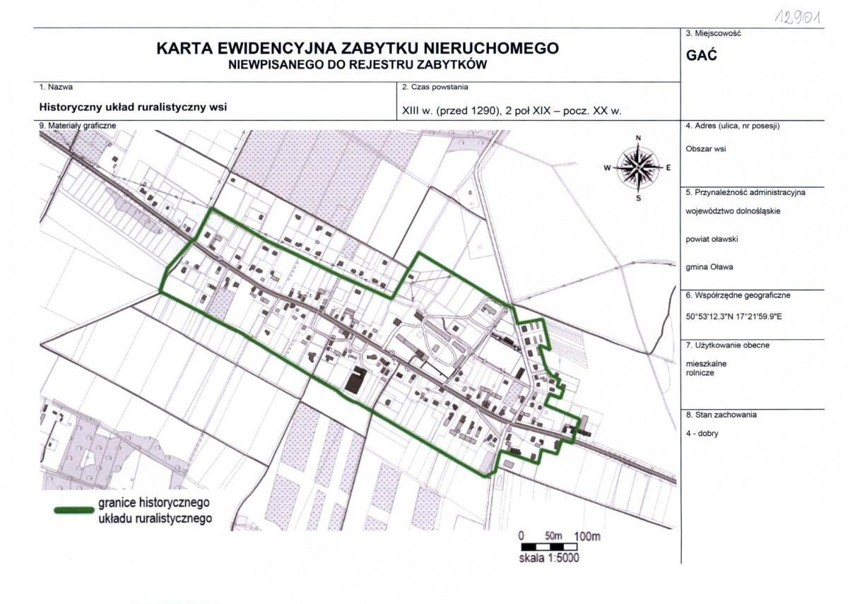 Karta obiektu niewpisanego do rejestru, skan nr 1
