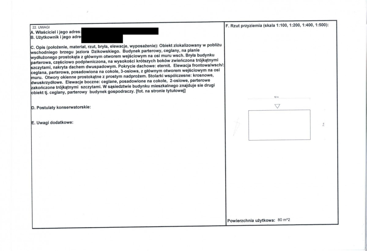 KEZN - Karta obiektu niewpisanego do rejestru, skan nr 2