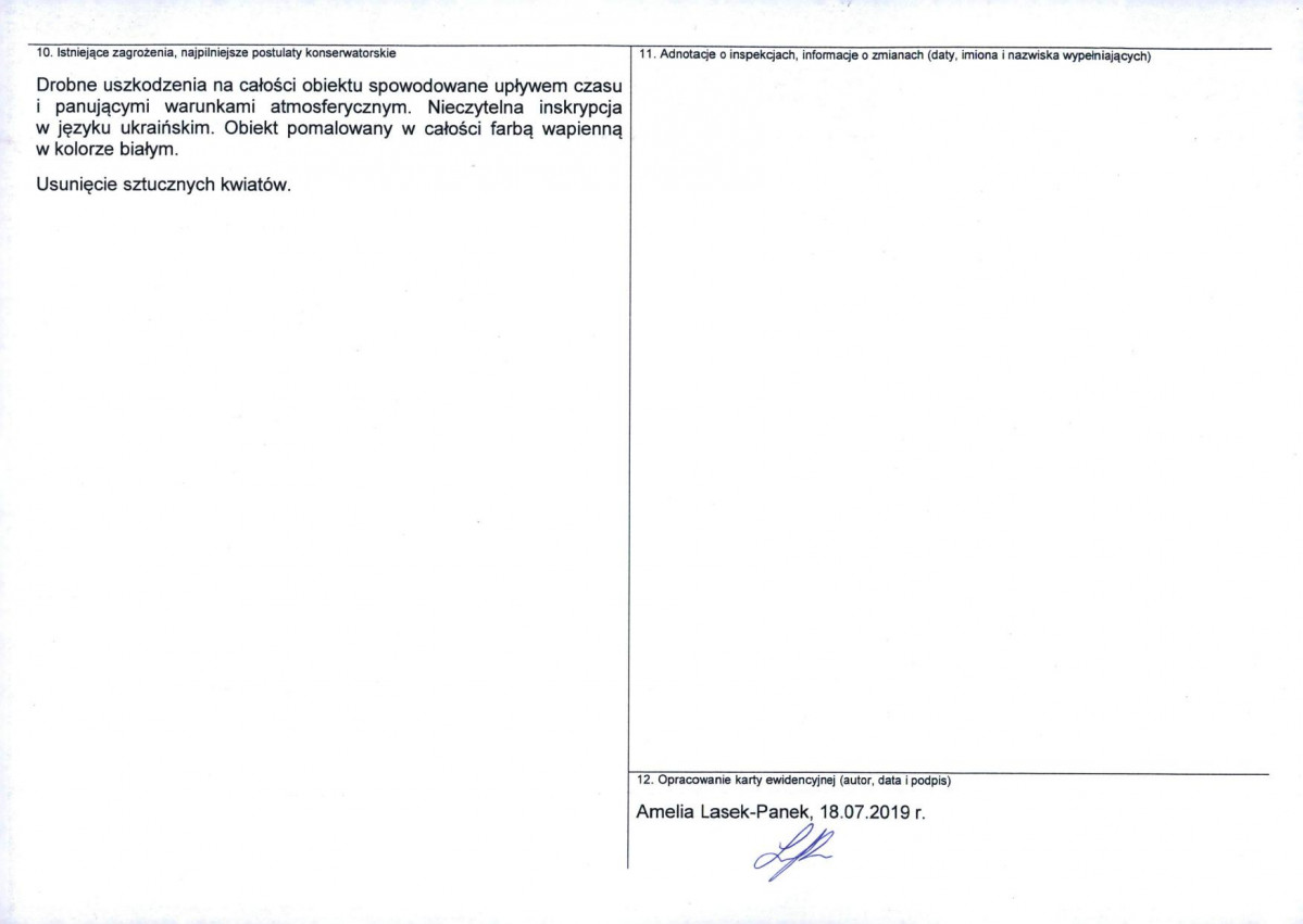 Karta obiektu niewpisanego do rejestru, skan nr 2