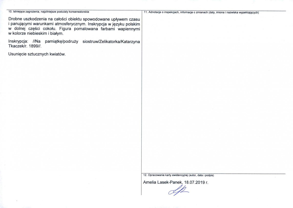 Karta obiektu niewpisanego do rejestru, skan nr 2