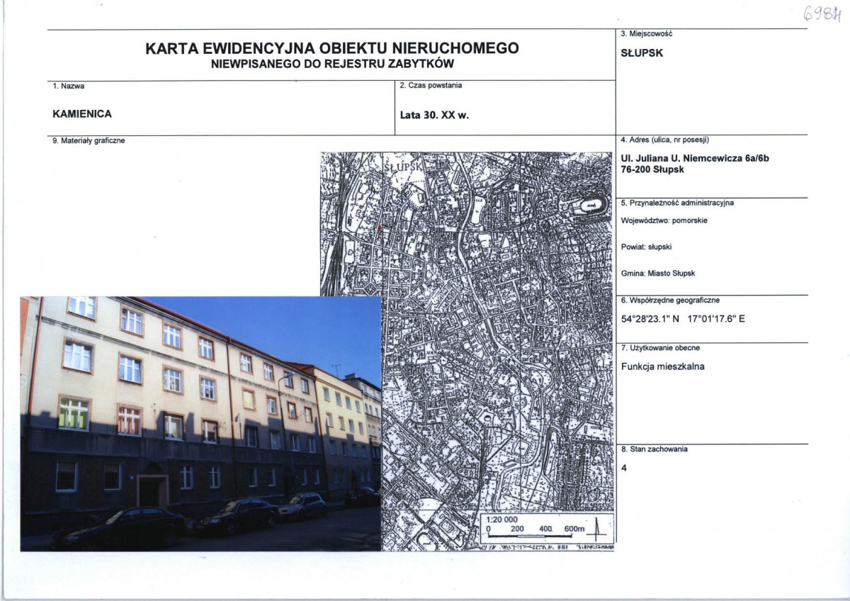 Karta obiektu niewpisanego do rejestru, skan nr 1