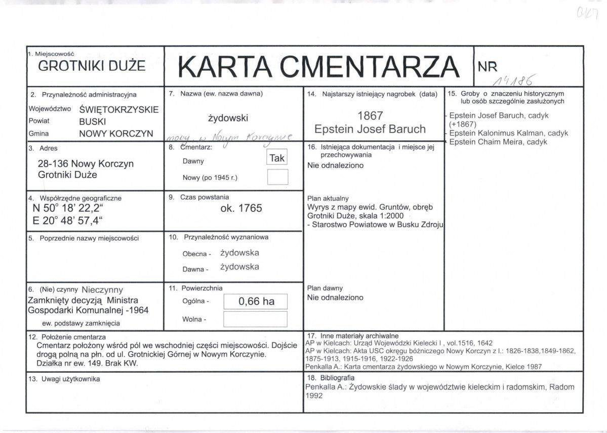 Karta cmentarza, skan nr 1