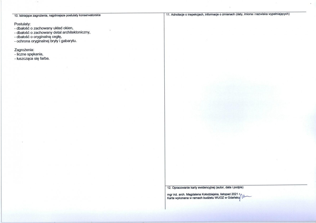Karta obiektu niewpisanego do rejestru, skan nr 4