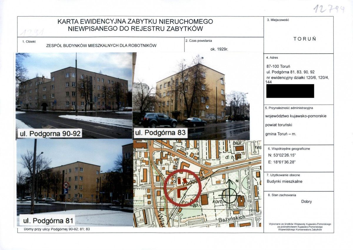 KEZN - Karta obiektu niewpisanego do rejestru, skan nr 1