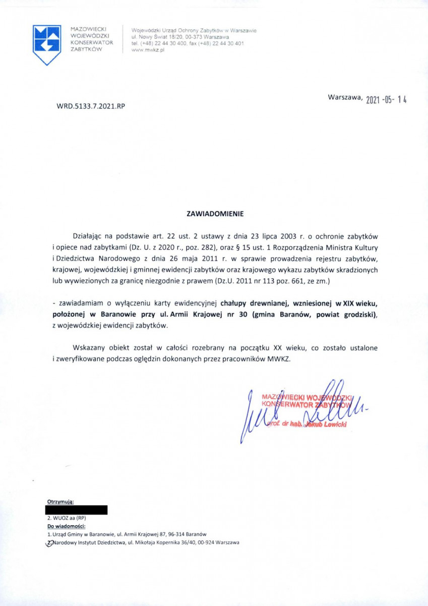 wyl - Wyłączenie z ewidencji, skan nr 1