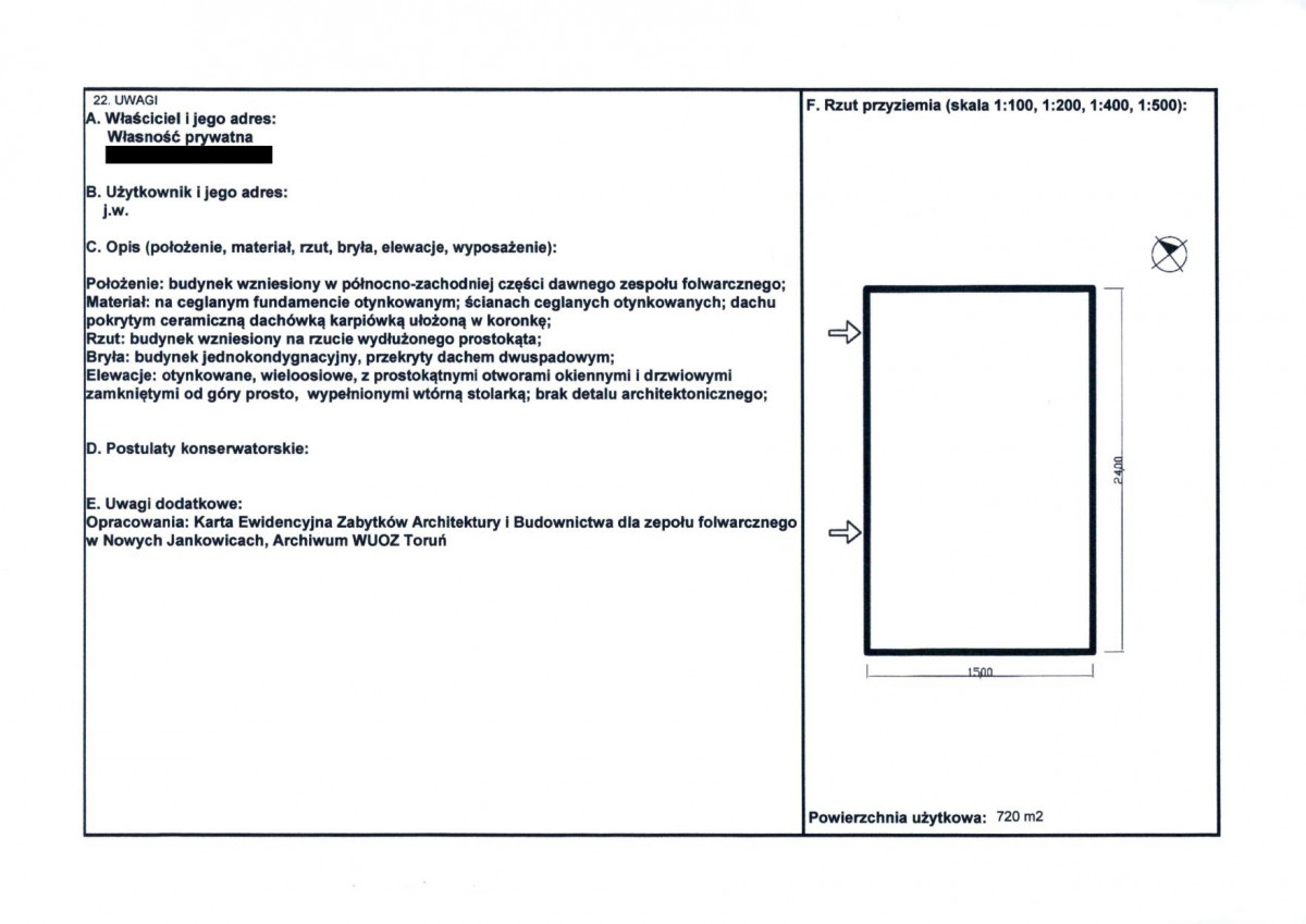 KEZN - Karta obiektu niewpisanego do rejestru, skan nr 2