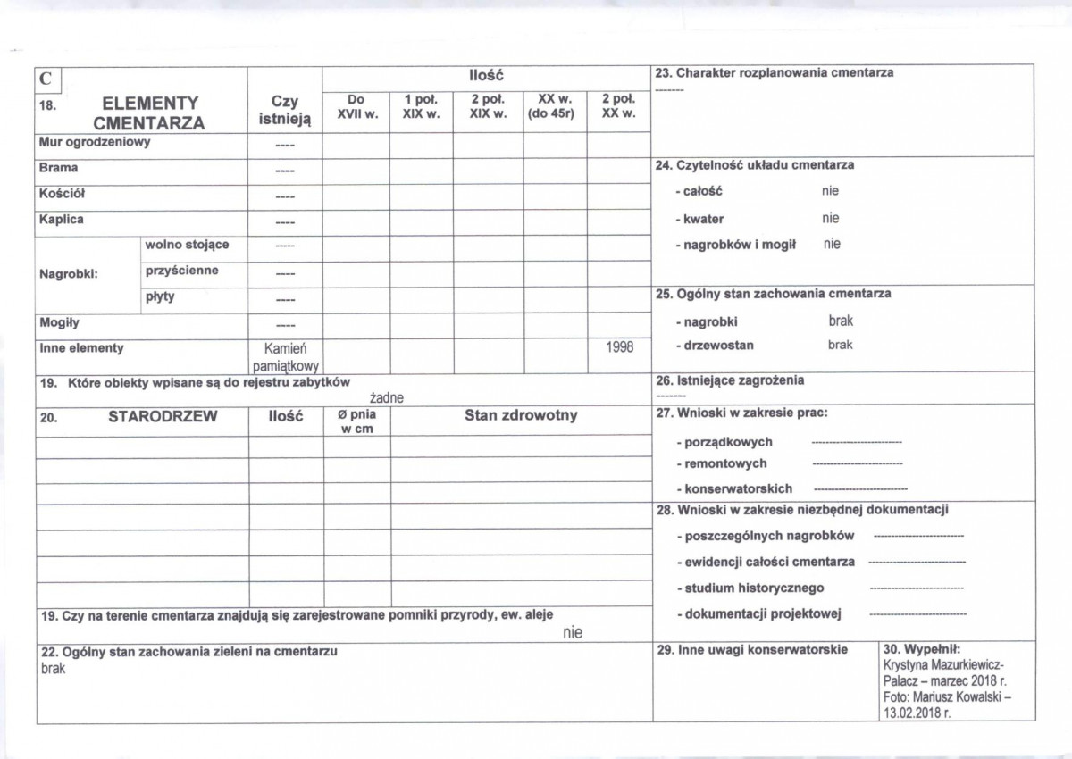 KC - Karta cmentarza, skan nr 2