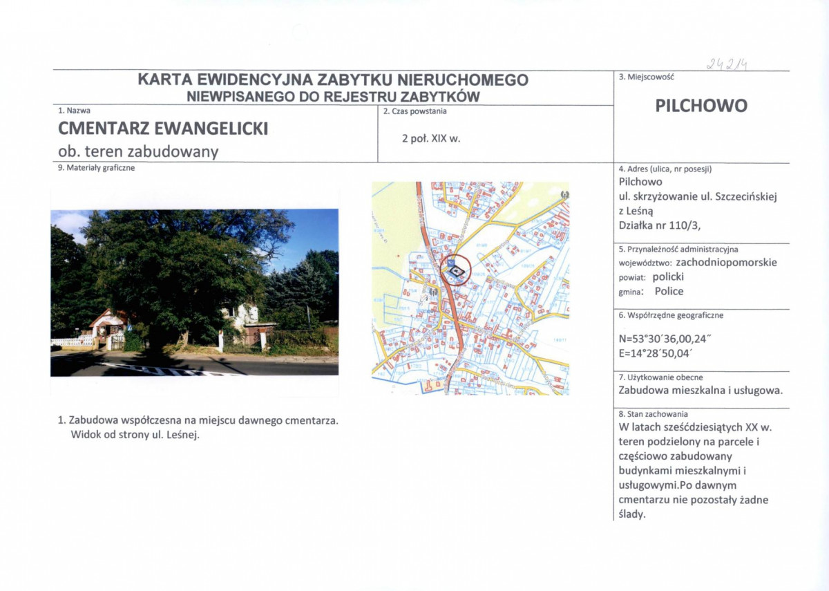 Karta obiektu niewpisanego do rejestru, skan nr 1