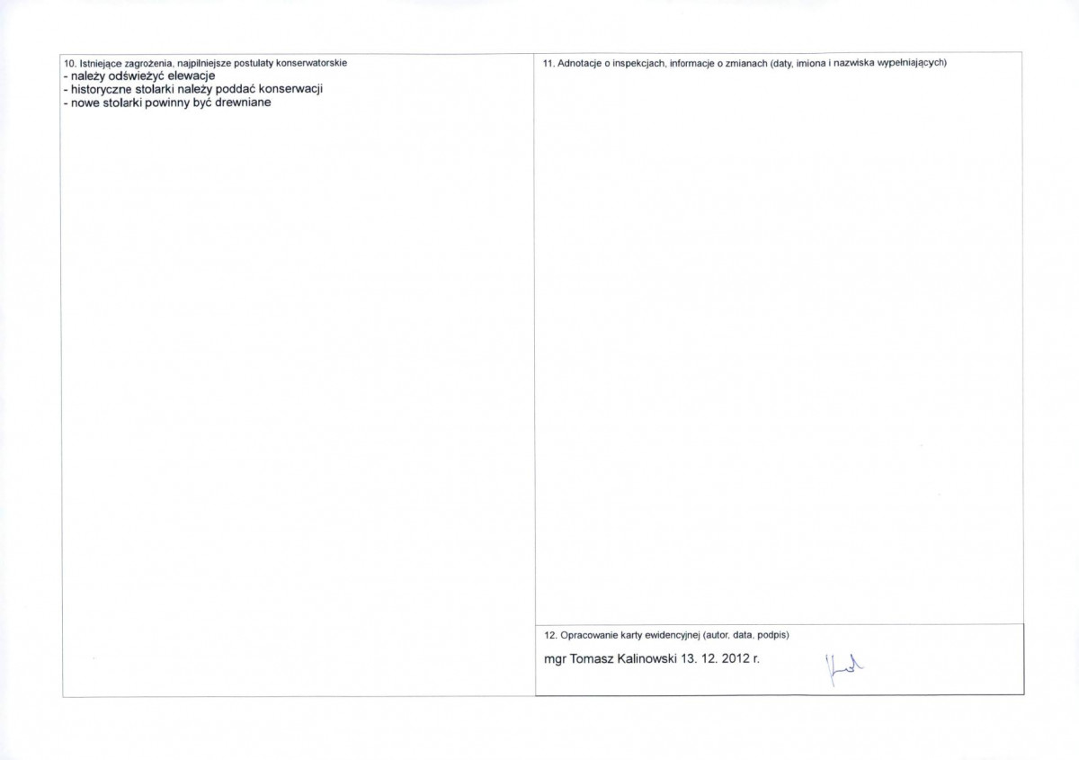KEZN - Karta obiektu niewpisanego do rejestru, skan nr 2