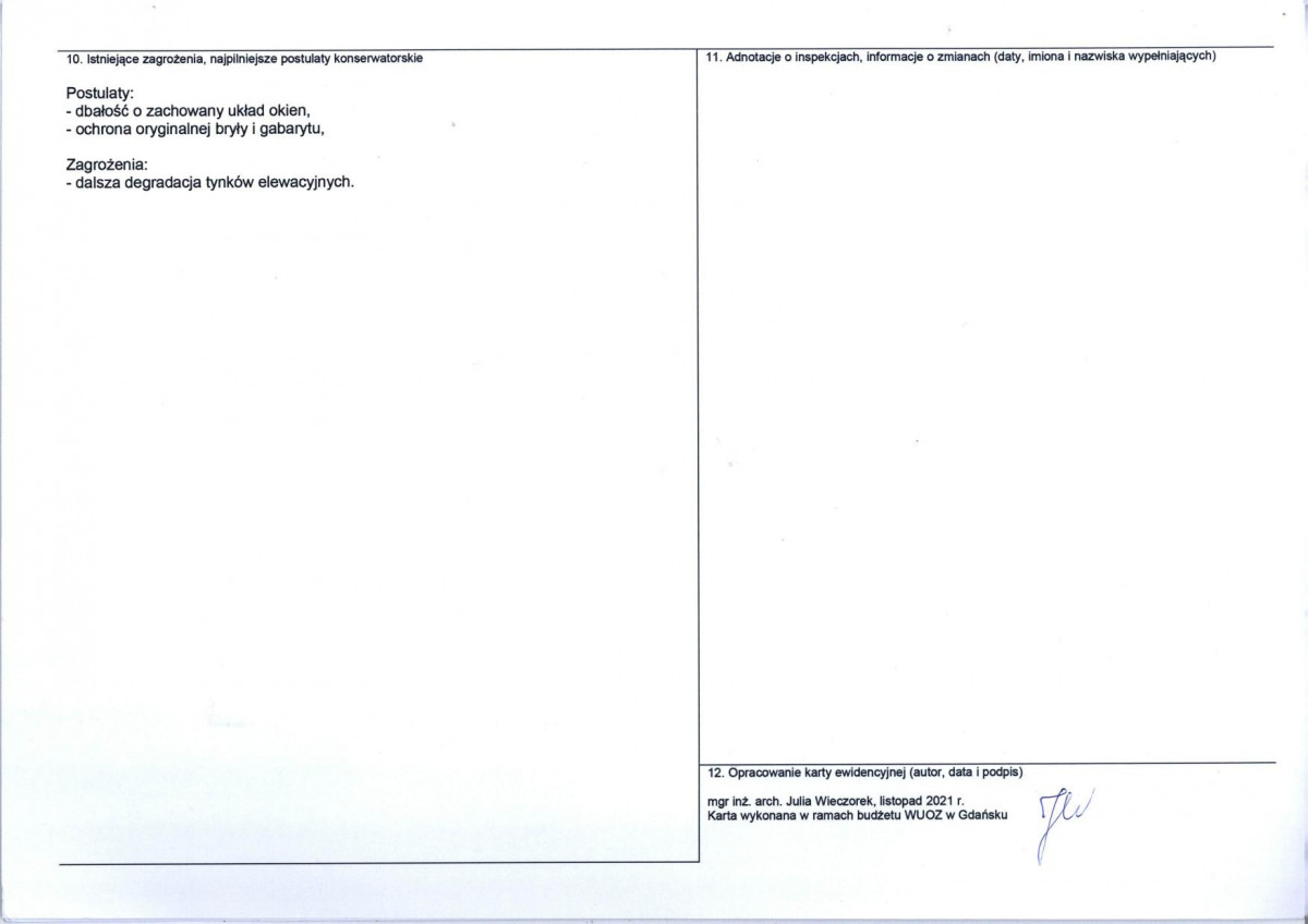 Karta obiektu niewpisanego do rejestru, skan nr 4