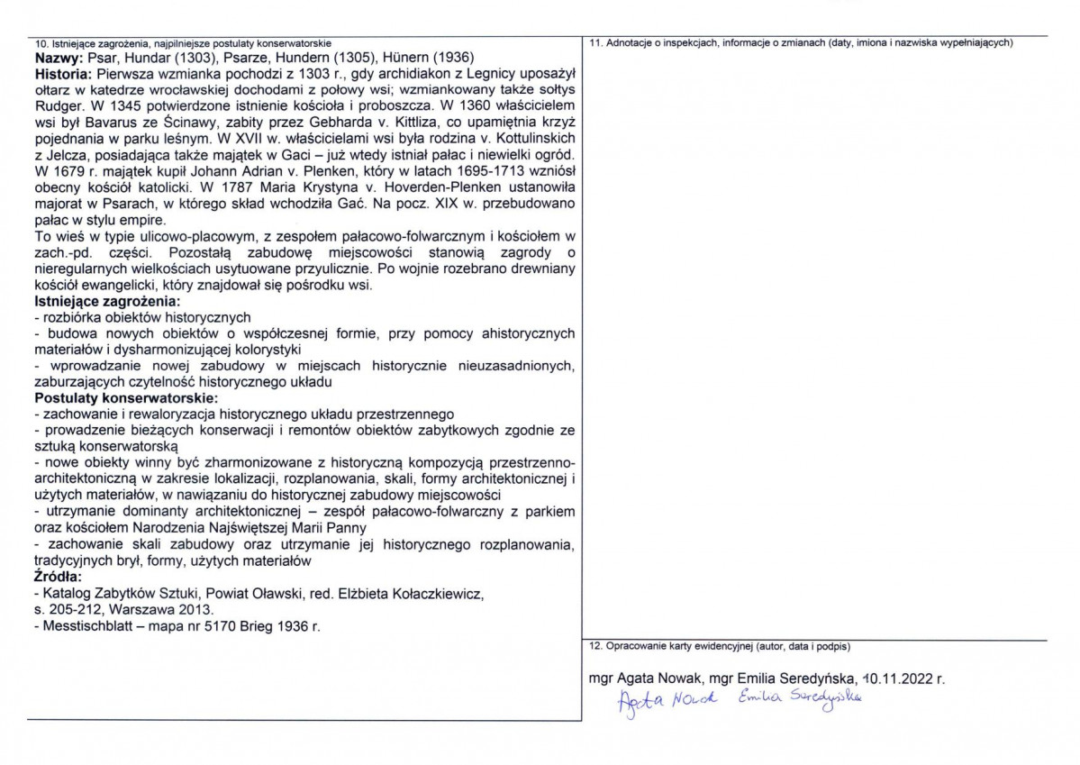 Karta obiektu niewpisanego do rejestru, skan nr 2