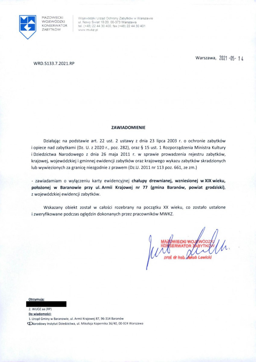 wyl - Wyłączenie z ewidencji, skan nr 1
