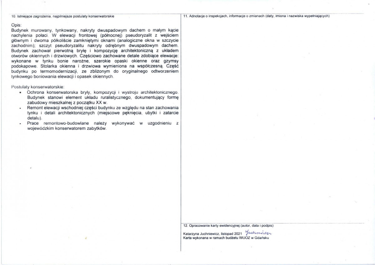 Karta obiektu niewpisanego do rejestru, skan nr 4