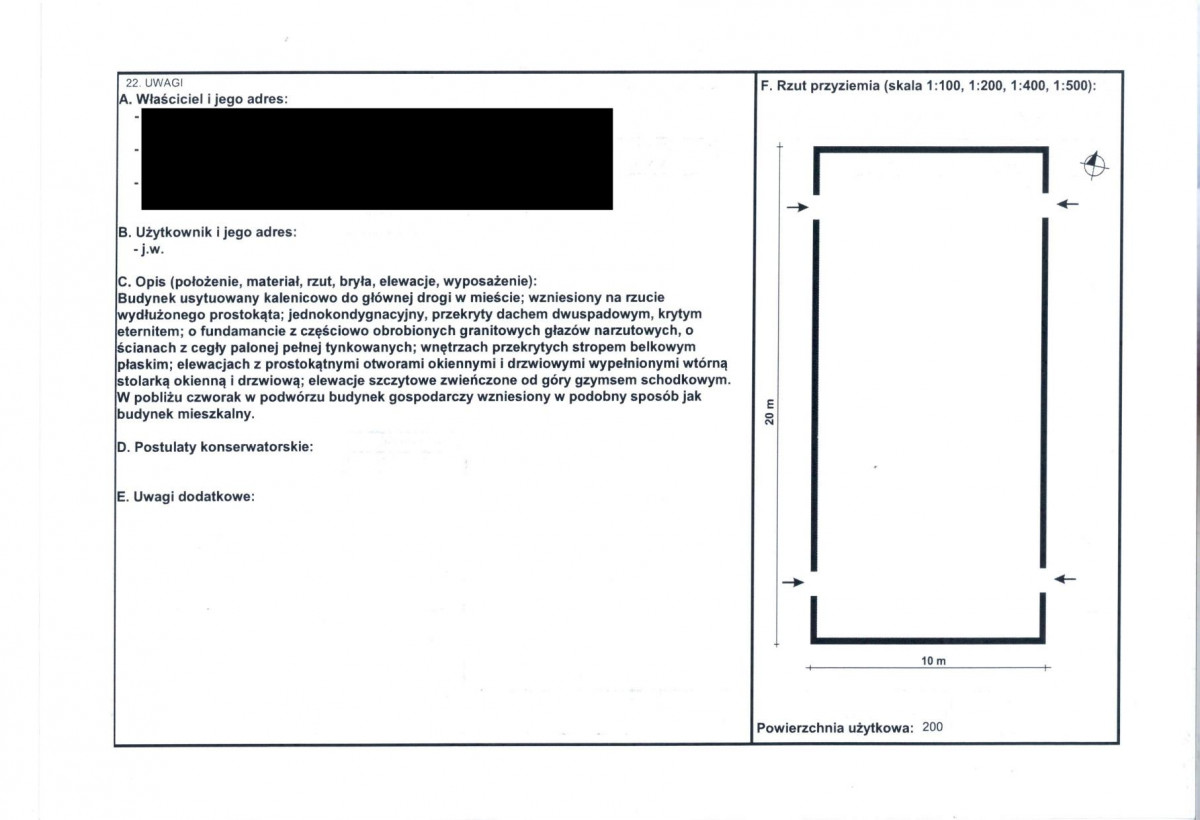 KEZN - Karta obiektu niewpisanego do rejestru, skan nr 2