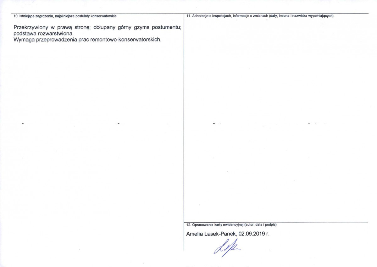 Karta obiektu niewpisanego do rejestru, skan nr 2