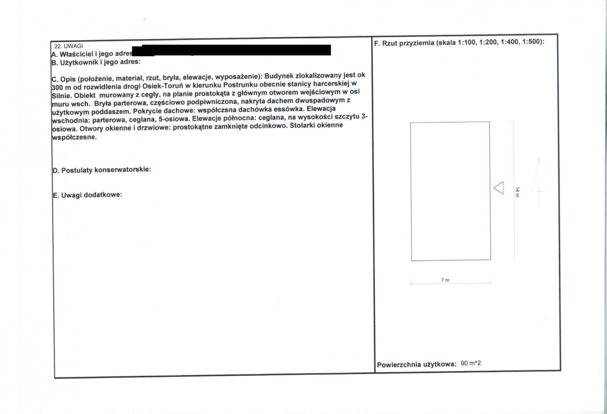 KEZN - Karta obiektu niewpisanego do rejestru, skan nr 2