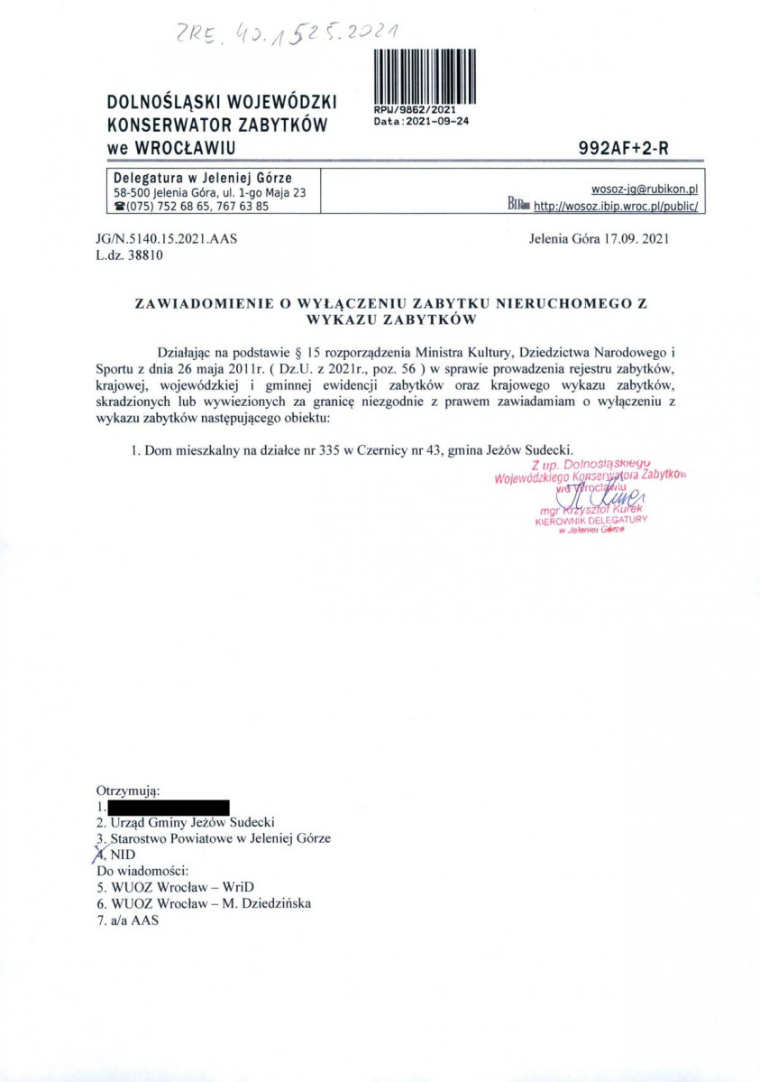 wyl - Wyłączenie z ewidencji, skan nr 1