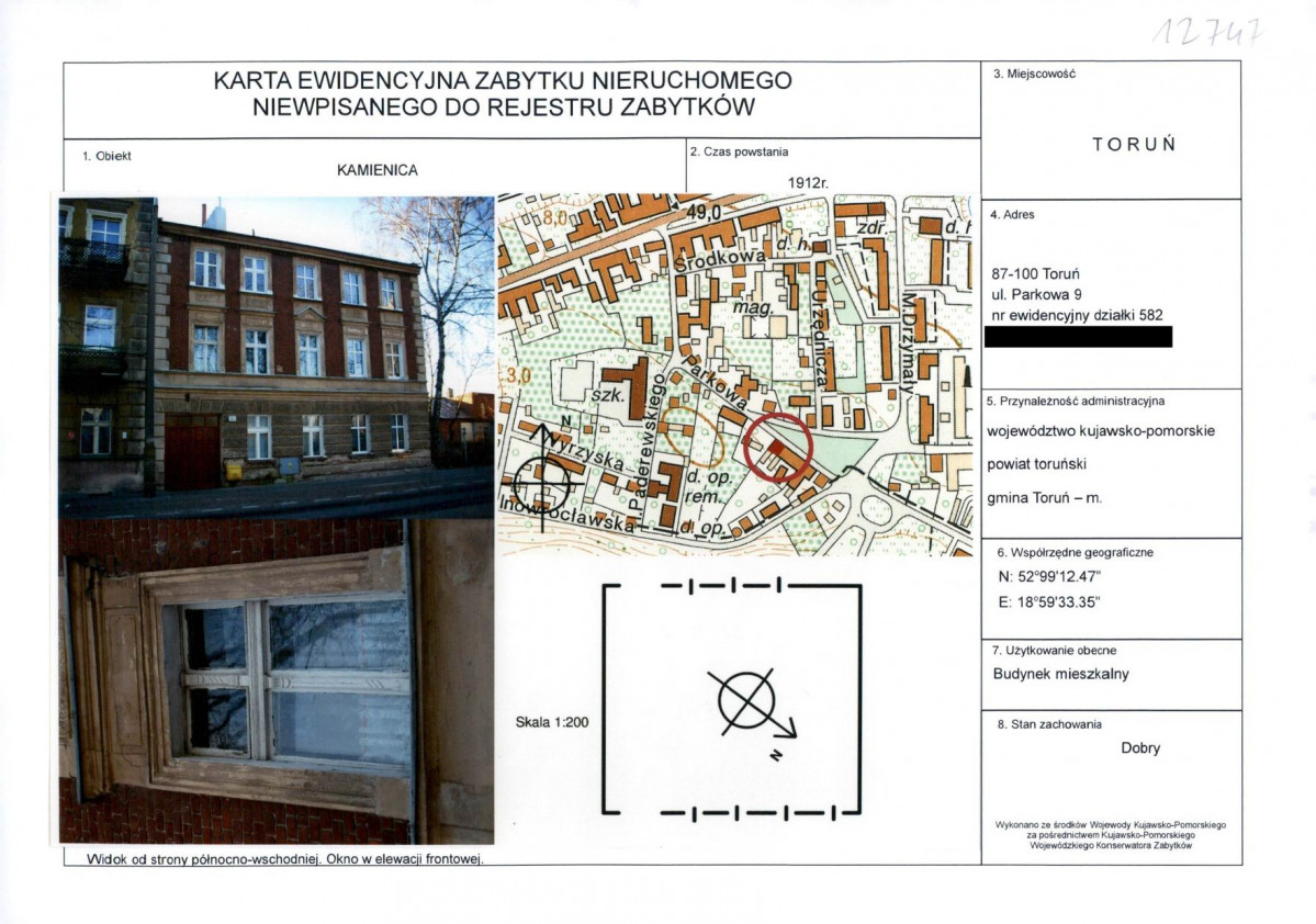 KEZN - Karta obiektu niewpisanego do rejestru, skan nr 1
