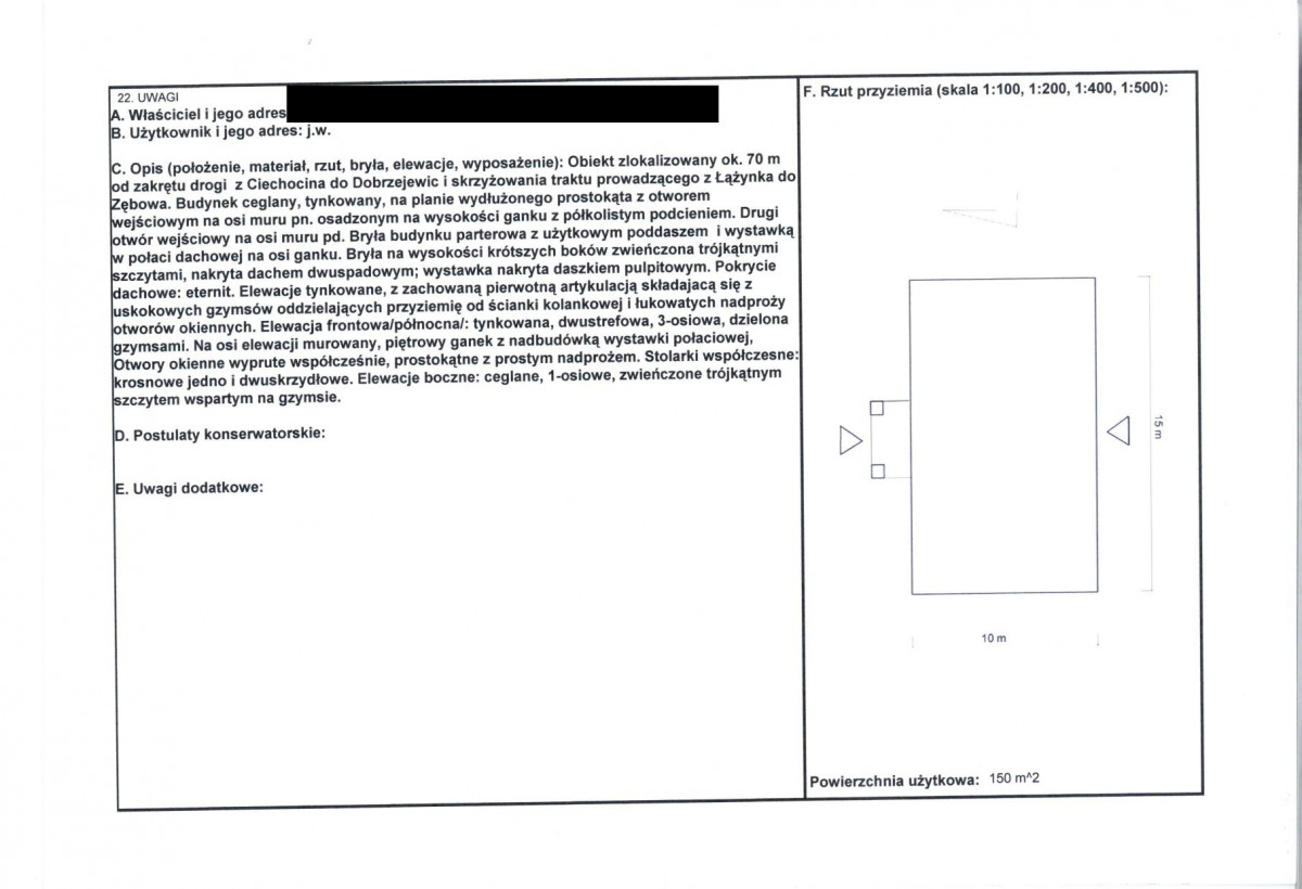 KEZN - Karta obiektu niewpisanego do rejestru, skan nr 2