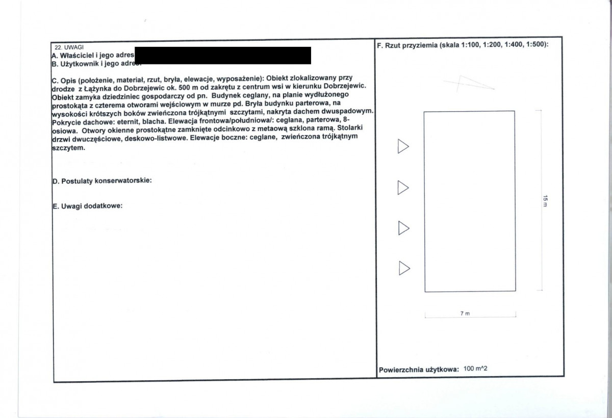 KEZN - Karta obiektu niewpisanego do rejestru, skan nr 2